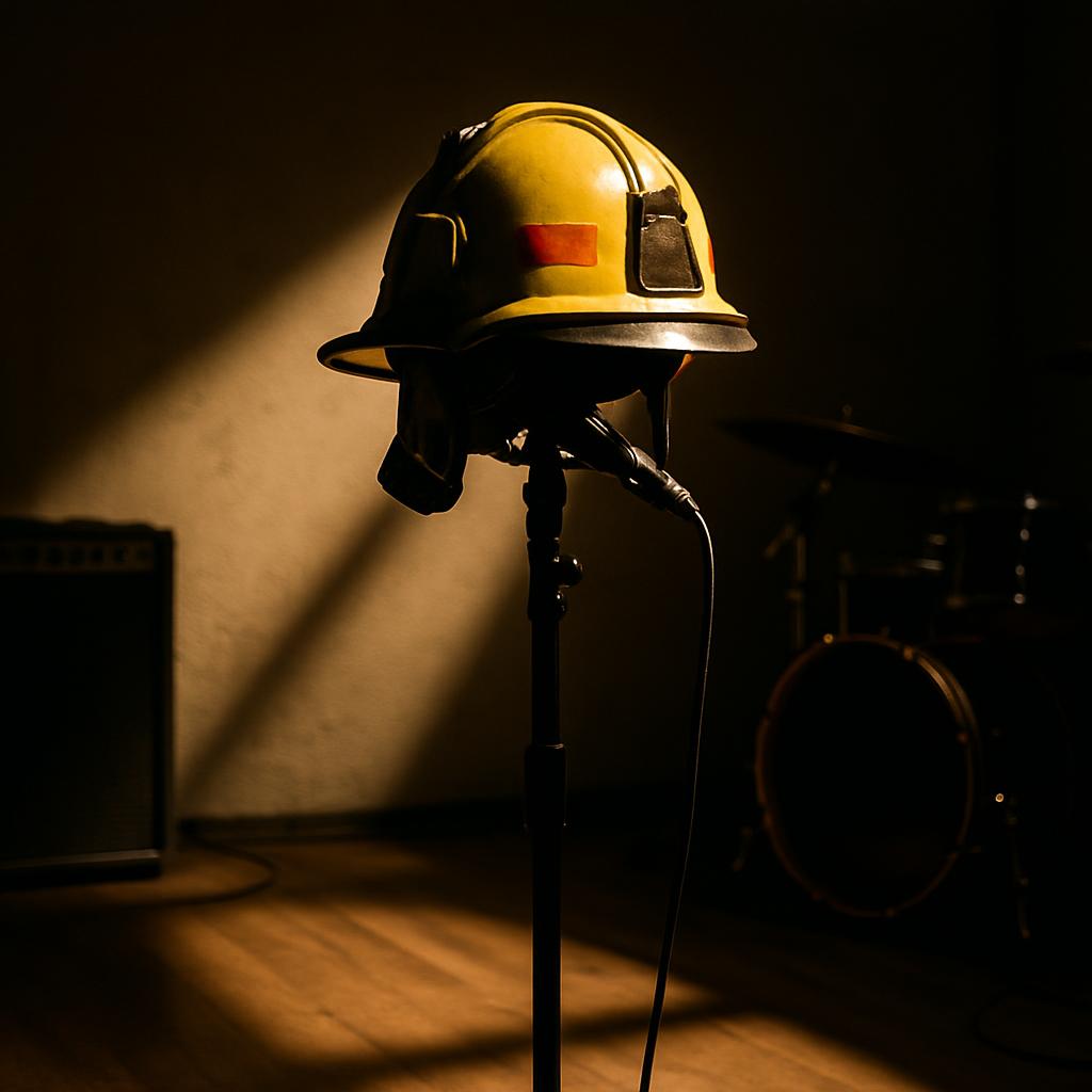 The yellow firefighter helmet is named "SCOTT SAFETY" brand. It is an adjustable helmet with pliable neck extension for co...